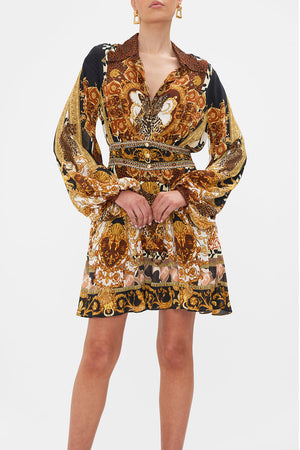 COLLARED SHAPED WAISTBAND DRESS JUNGLE DREAMING