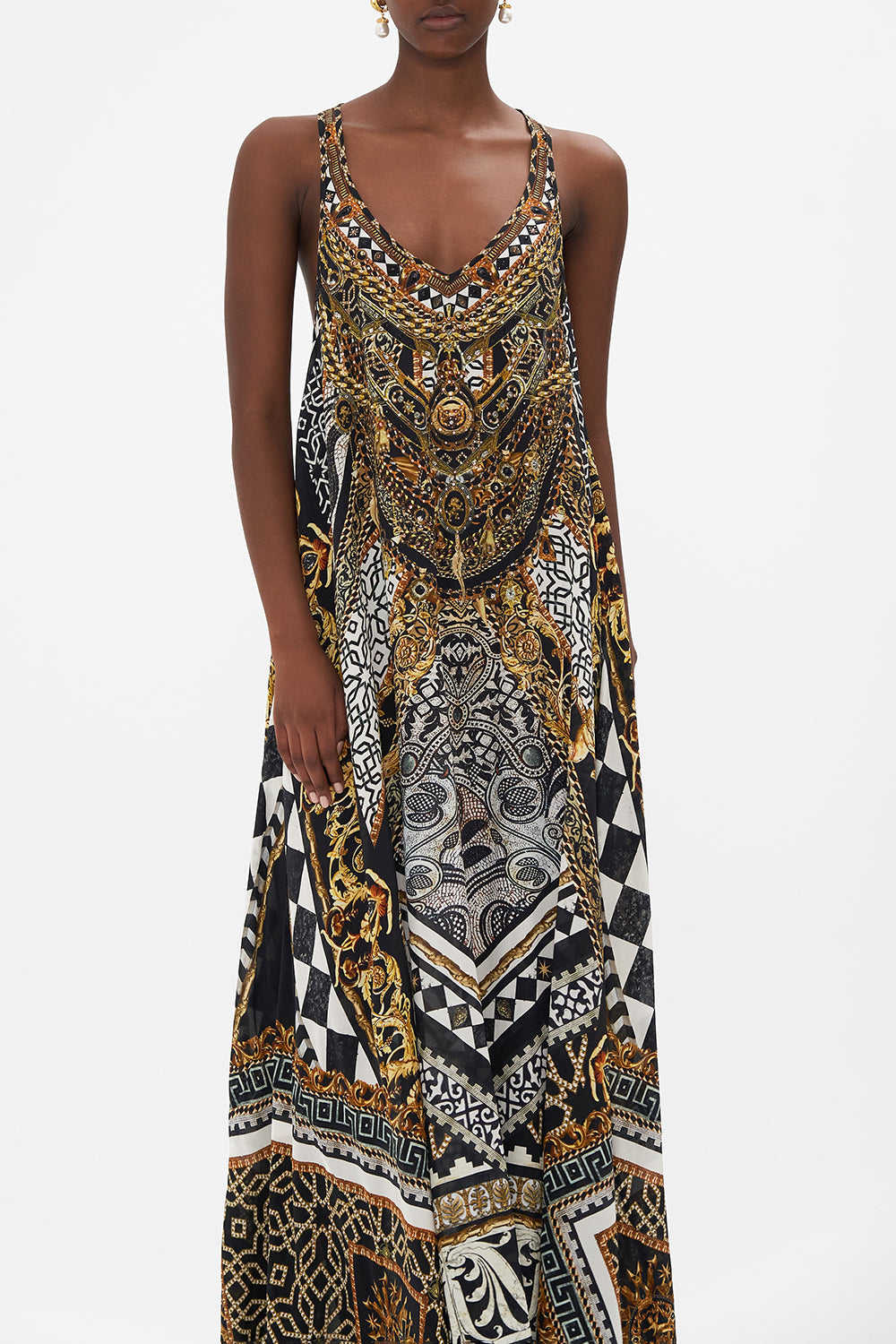 V NECK RACERBACK DRESS LOOK UP TESORO