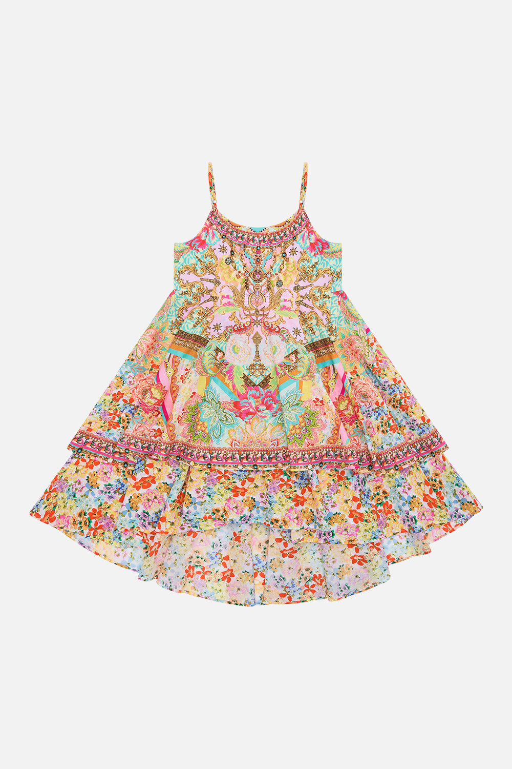 Product view of MILLA BY CAMILLA kids round neck dress in An Italian Welcome print 