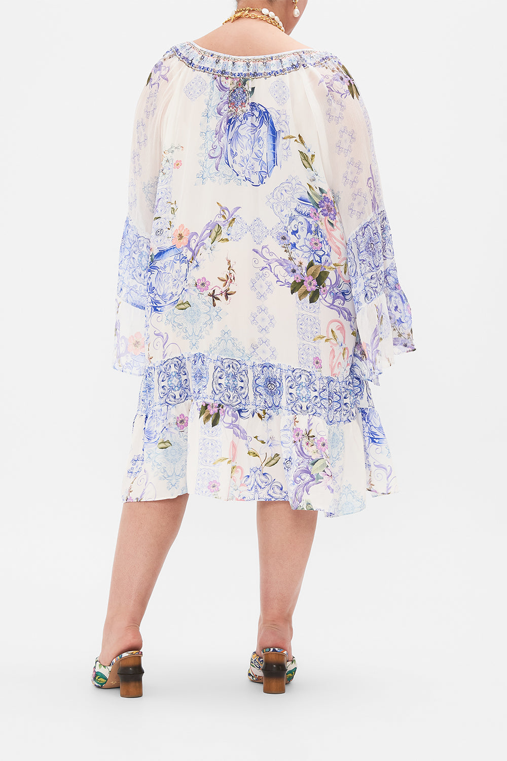 A-LINE GATHERED PANEL DRESS PAINT ME POSITANO