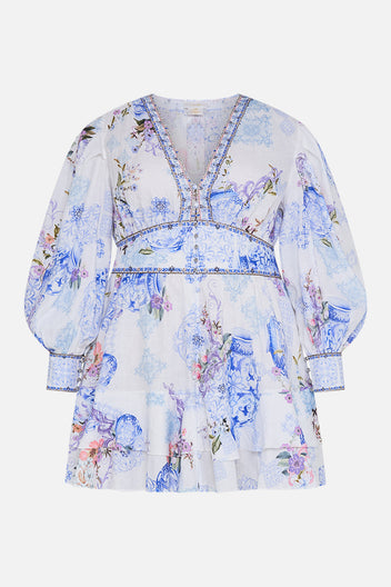 BUTTON FRONT FRILL DRESS PAINT ME POSITANO