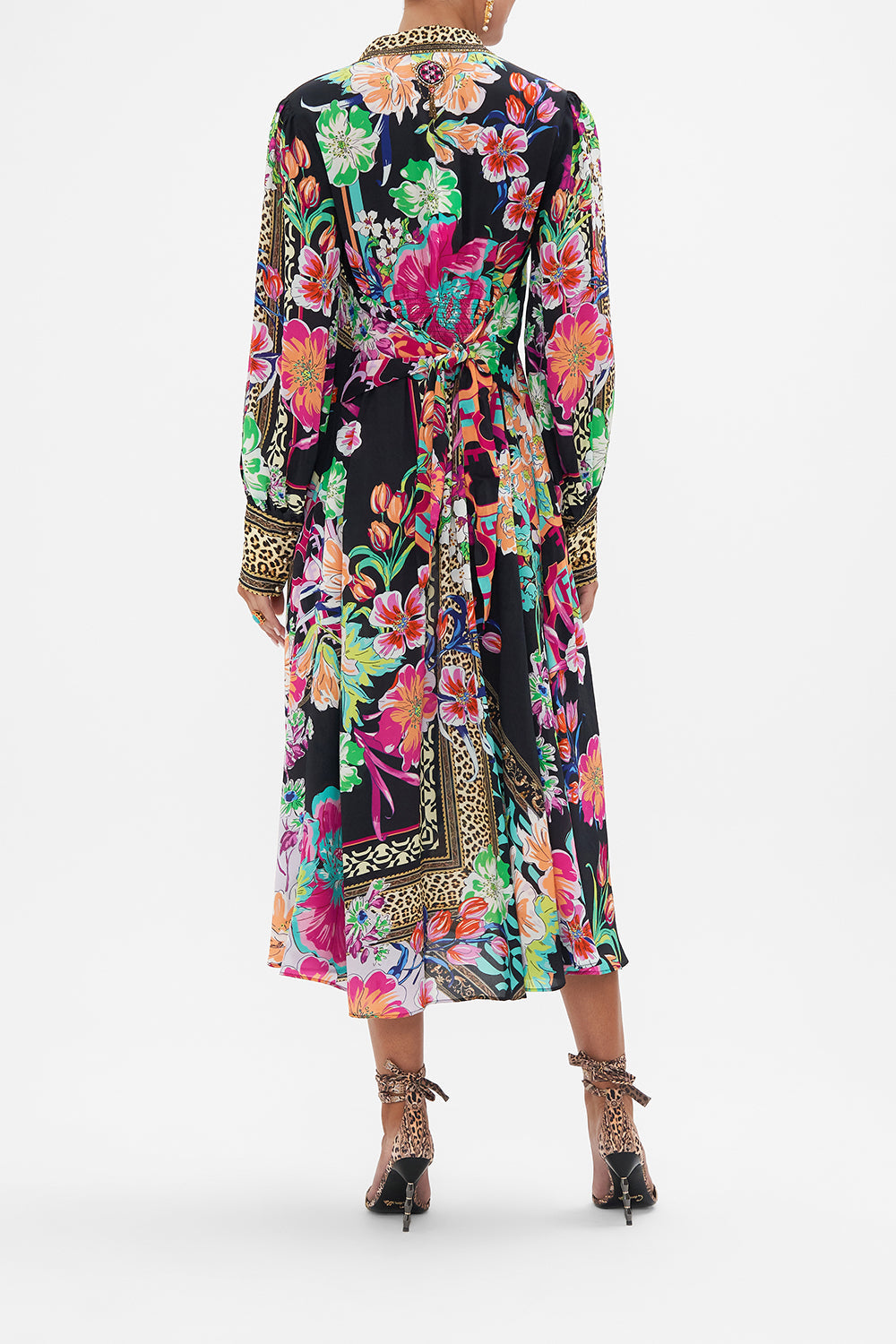 WAIST TIE SHIRT DRESS PRINTED PRIMA VERA