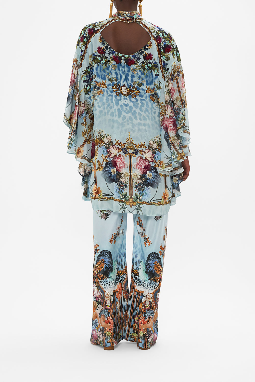 HIGH NECK RUFFLE SLEEVE BLOUSE LETTERS TO LEO