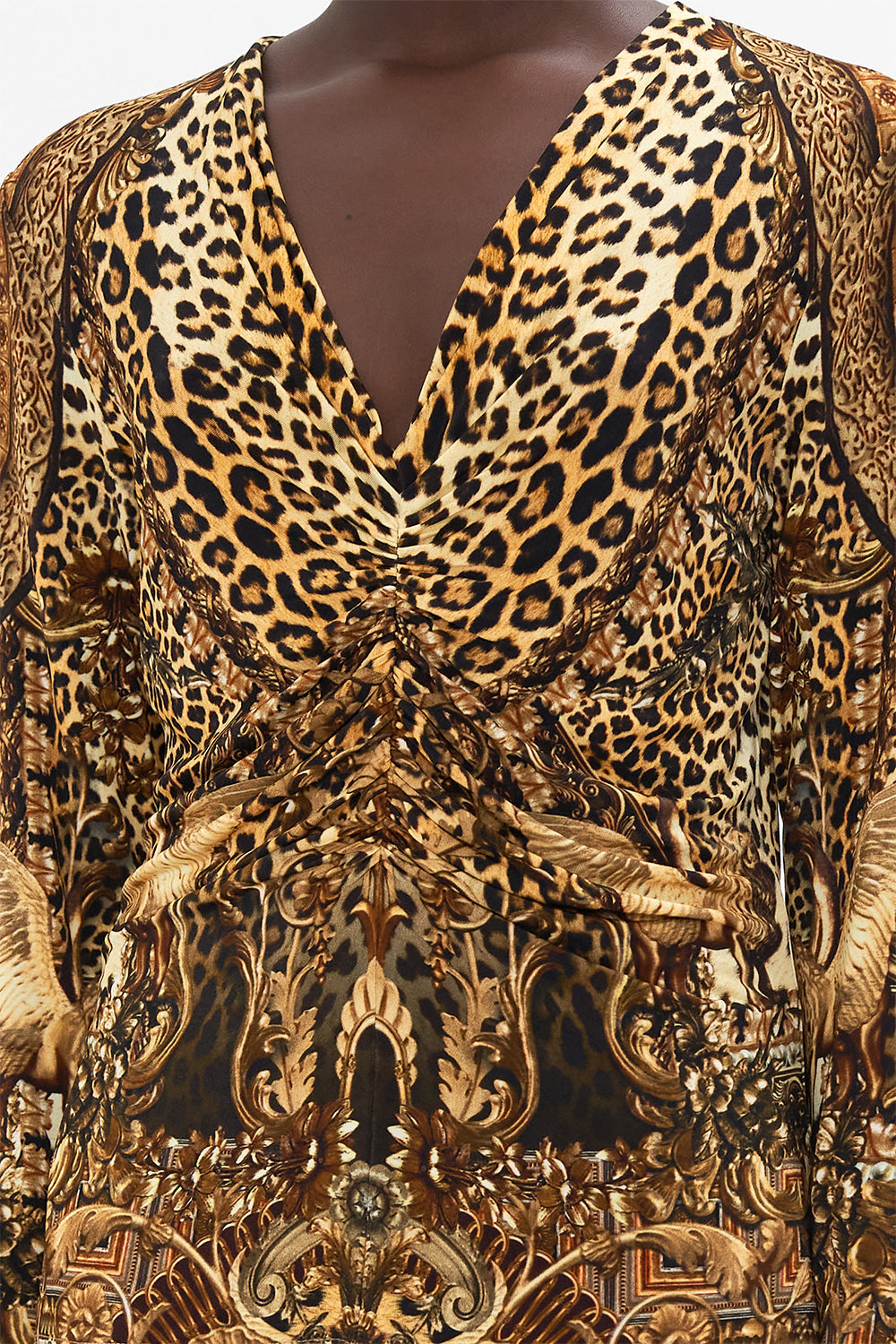 RUCHED LONG SLEEVE JERSEY TOP STANDING OVATION