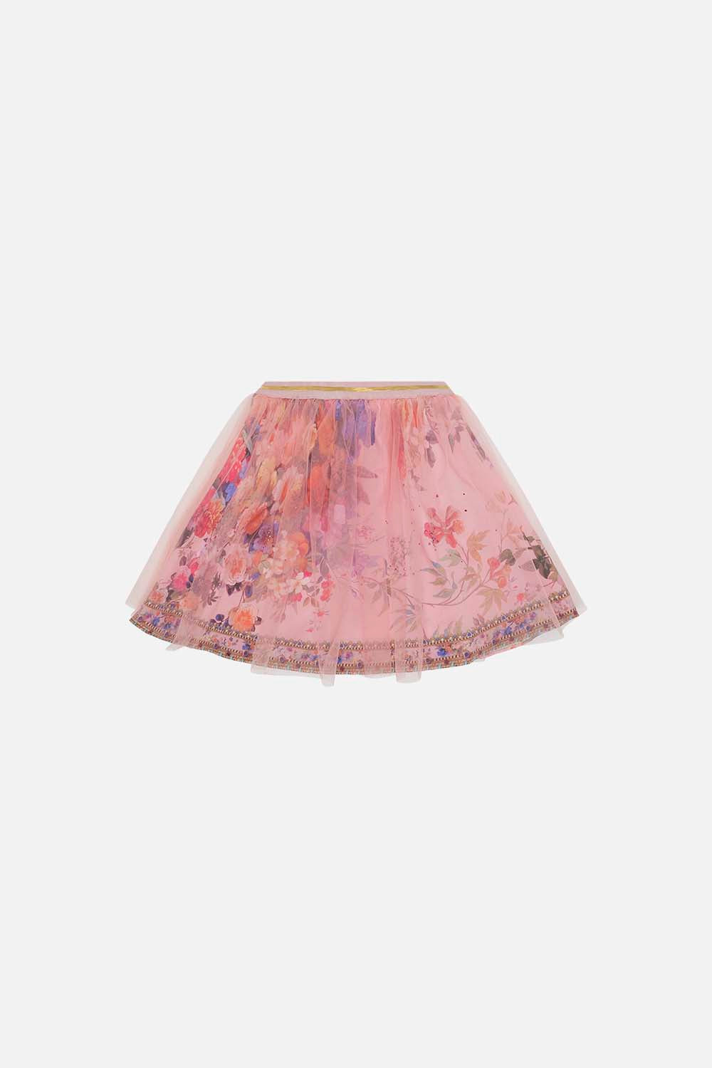 Product view of MILLA BY CAMILLA kids pink tutu in Letters From The Pink Room print