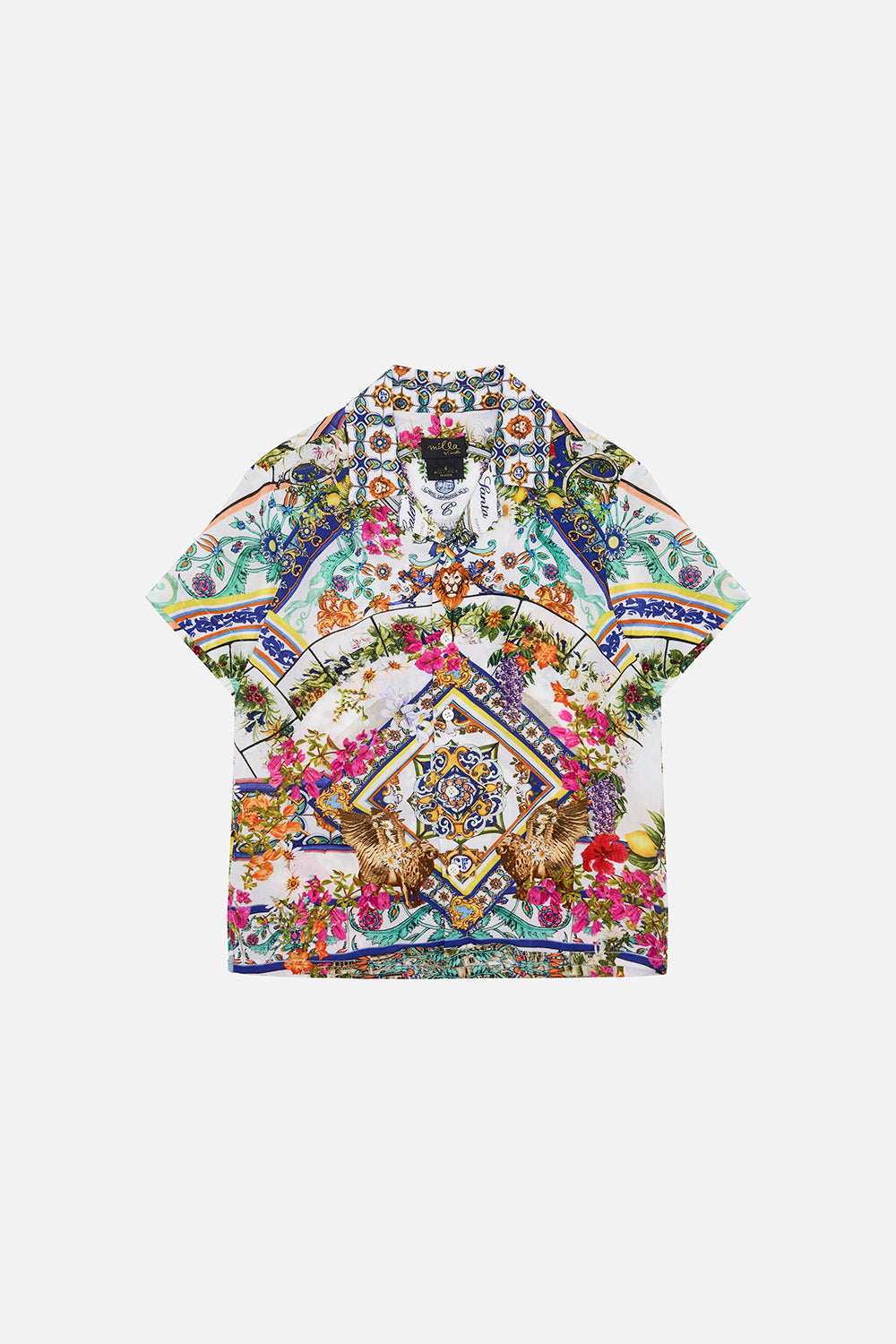 Product view of MILLA BY CAMILLA boys short sleeve shirt in Amalfi Amore print