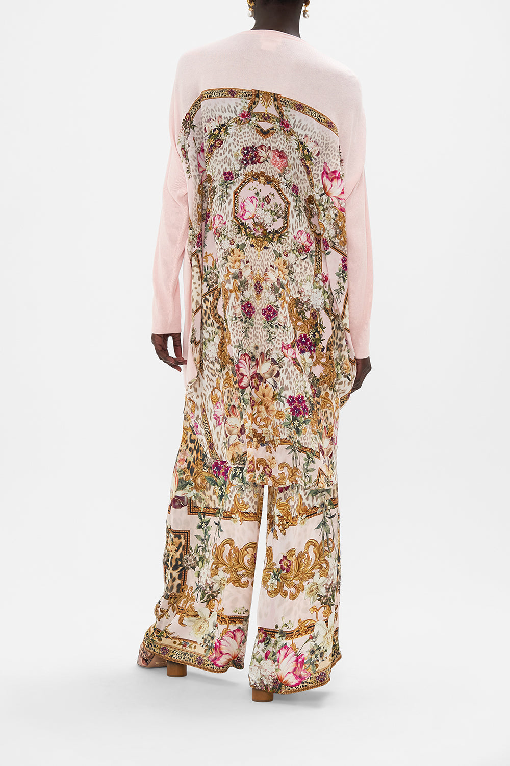 V NECK JUMPER WITH PRINT BACK BAMBINO BLISS