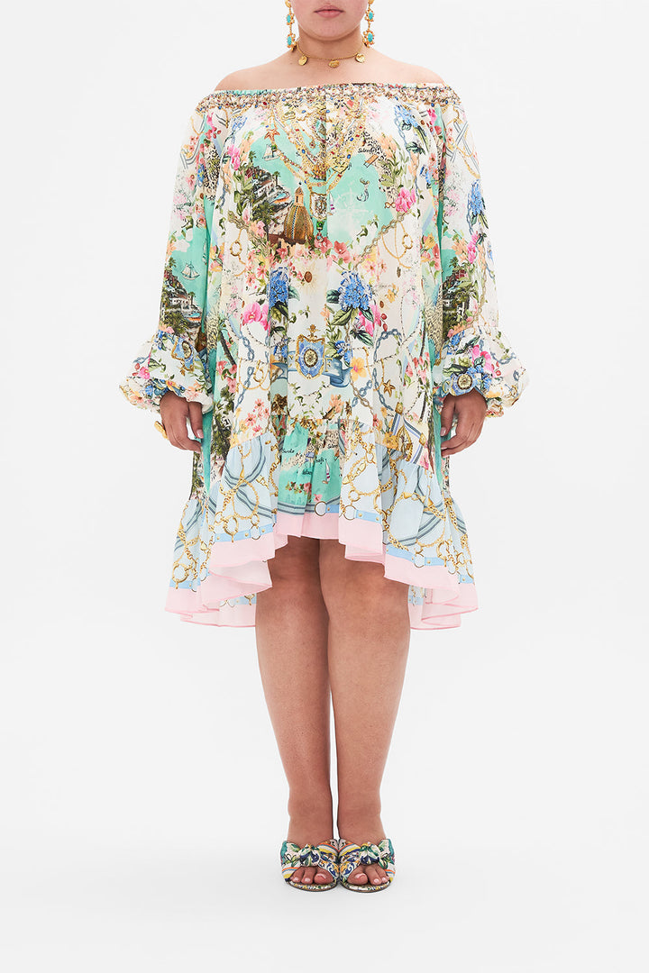 A LINE FRILL DRESS AMALFI AMORE