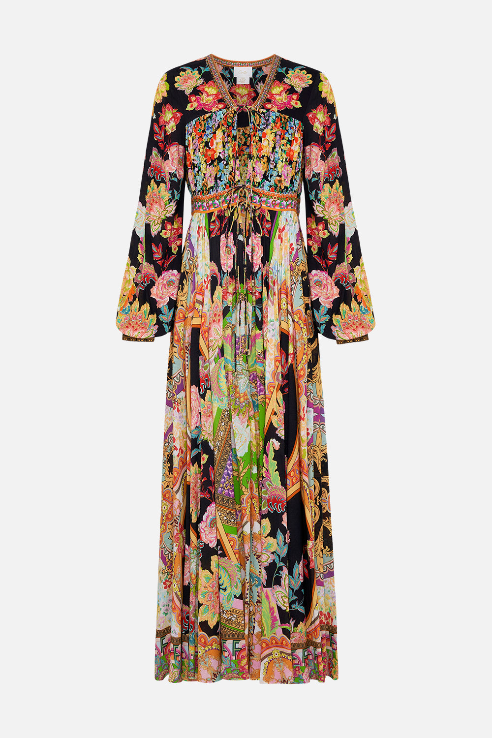 Product view of CAMILLA long dress in Sundowners in Sicily print 