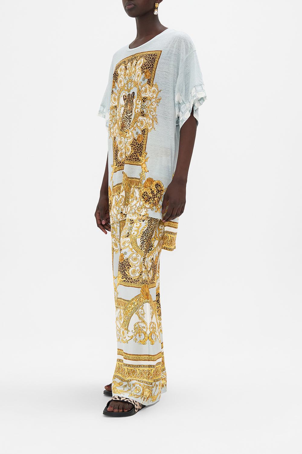 PANELLED SIDE SPLIT TEE PALAZZO PRIDE