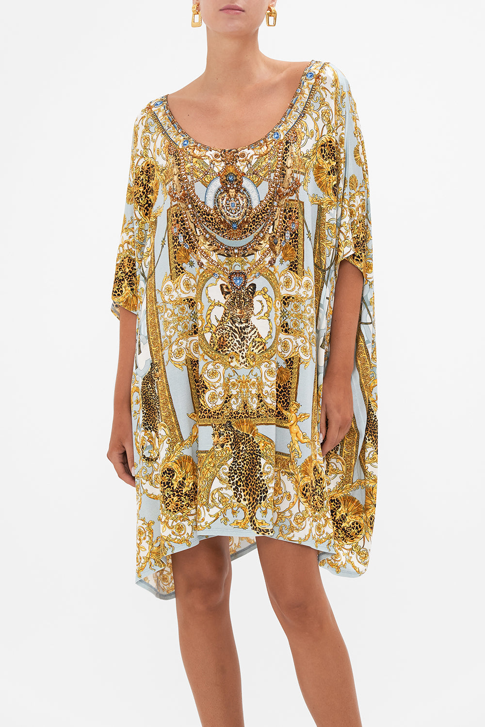 SHORT ROUND NECK LOUNGE KAFTAN PALAZZO PRIDE