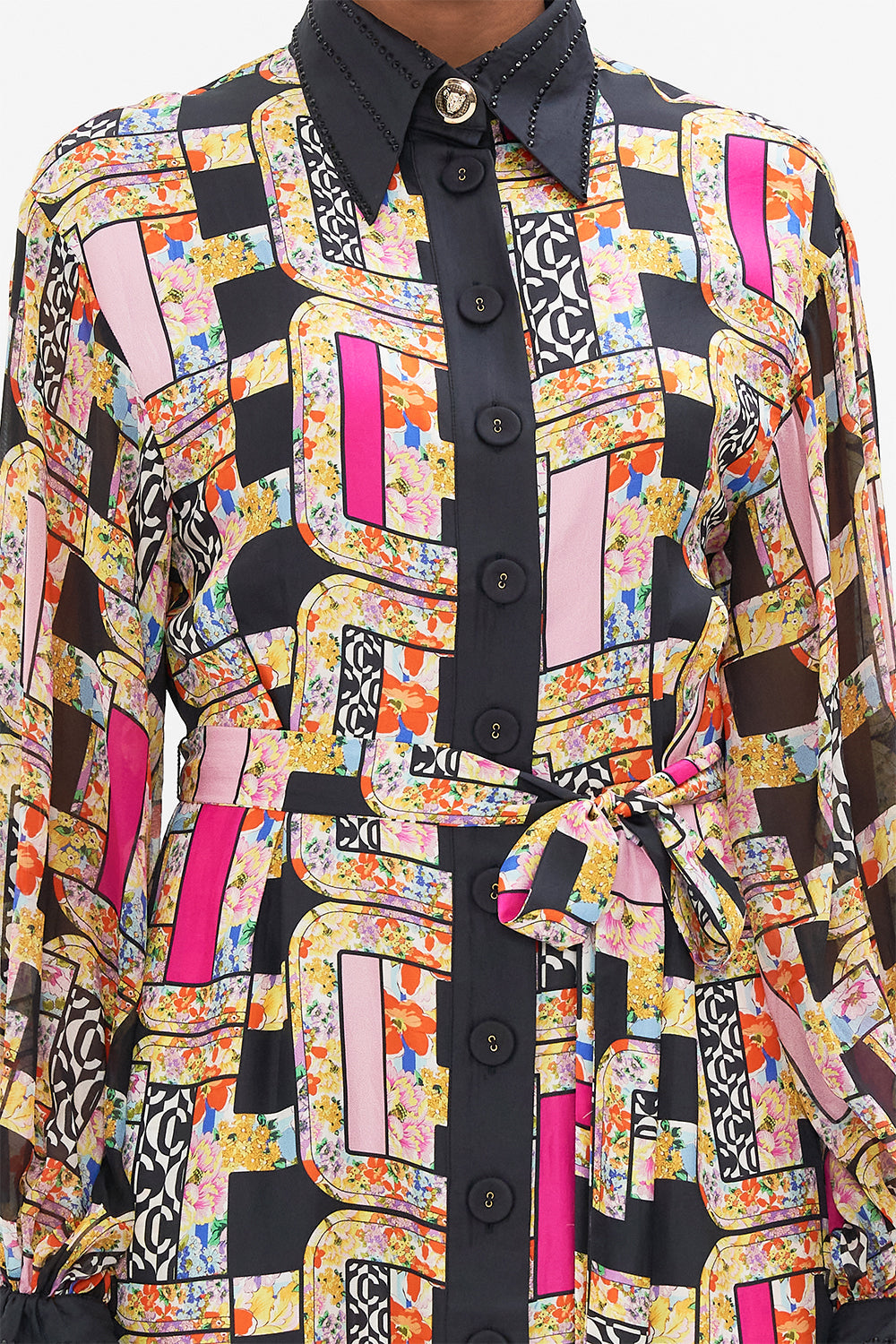 BUTTON DOWN BLOUSON SLEEVE DRESS SIGNORA MILANO