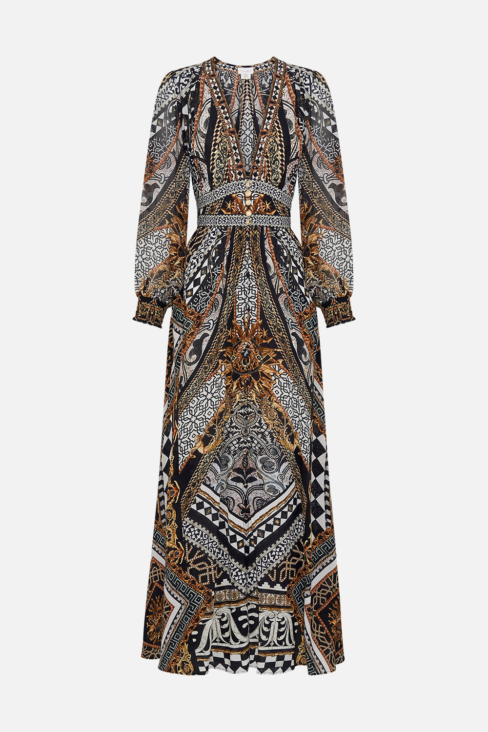 BUTTON DRESS WITH SHAPED WAISTBAND LOOK UP TESORO