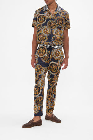 Front view of HOTEL FRANKS BY CAMILLA mens elasticated pant in Duomo Kaleido print
