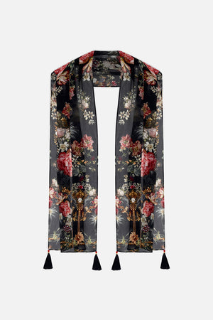 Product view of CAMILLA long silk scarf in A Night At The Opera floral print