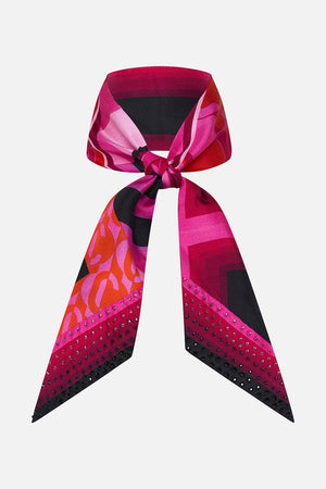 Product view of CAMILLA silk sknnny neck scarf in Ciao Palazzo