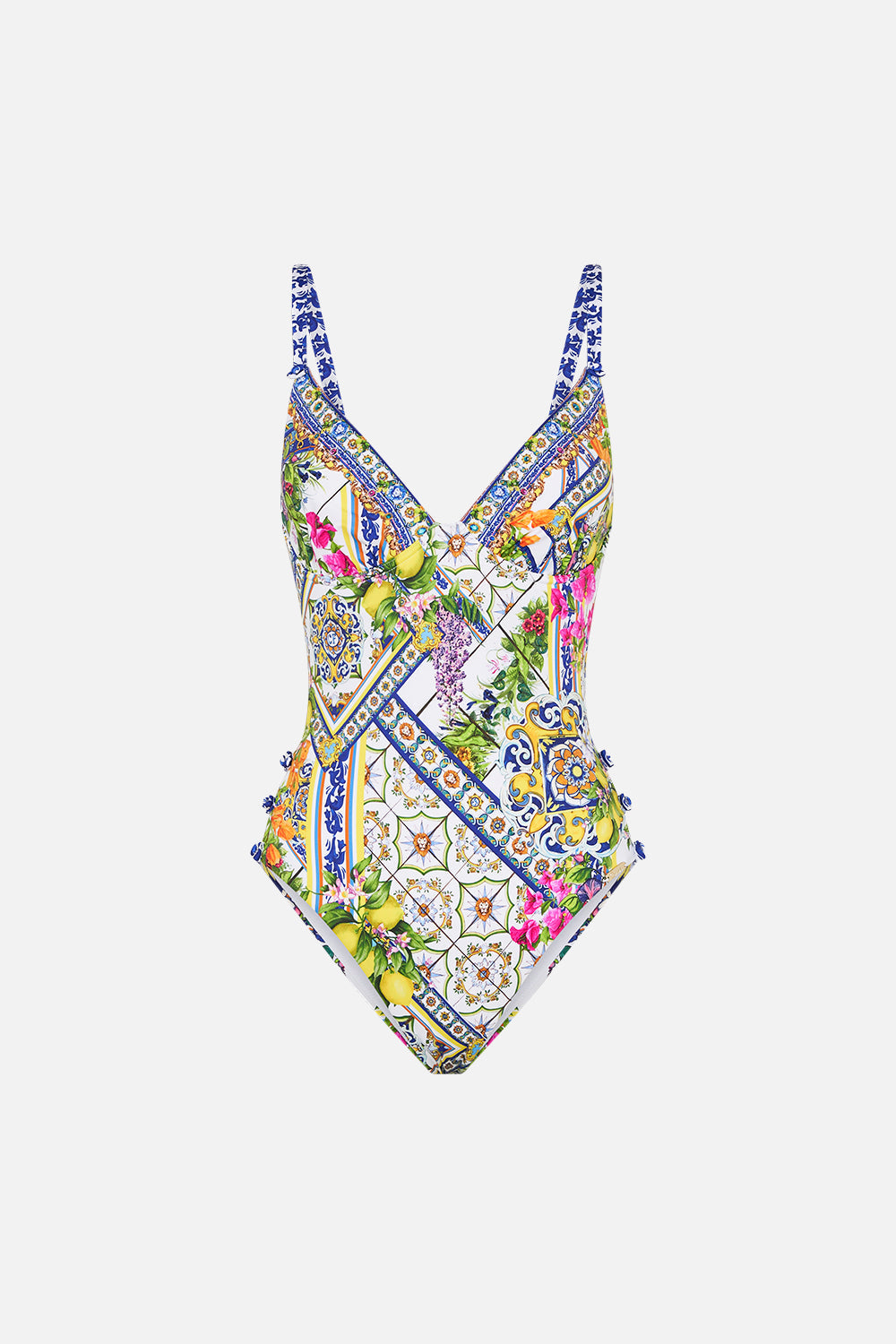 UNDERWIRE ONE PIECE WITH BUTTON DETAIL AMALFI AMORE