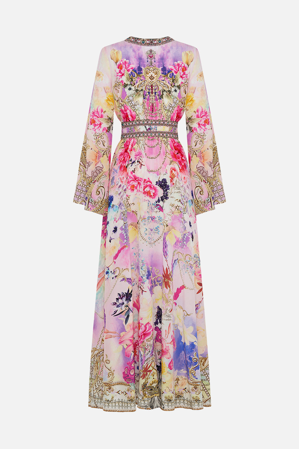 KIMONO SLEEVE DRESS WITH SHIRRING DETAIL SONIC SYMPHONIES