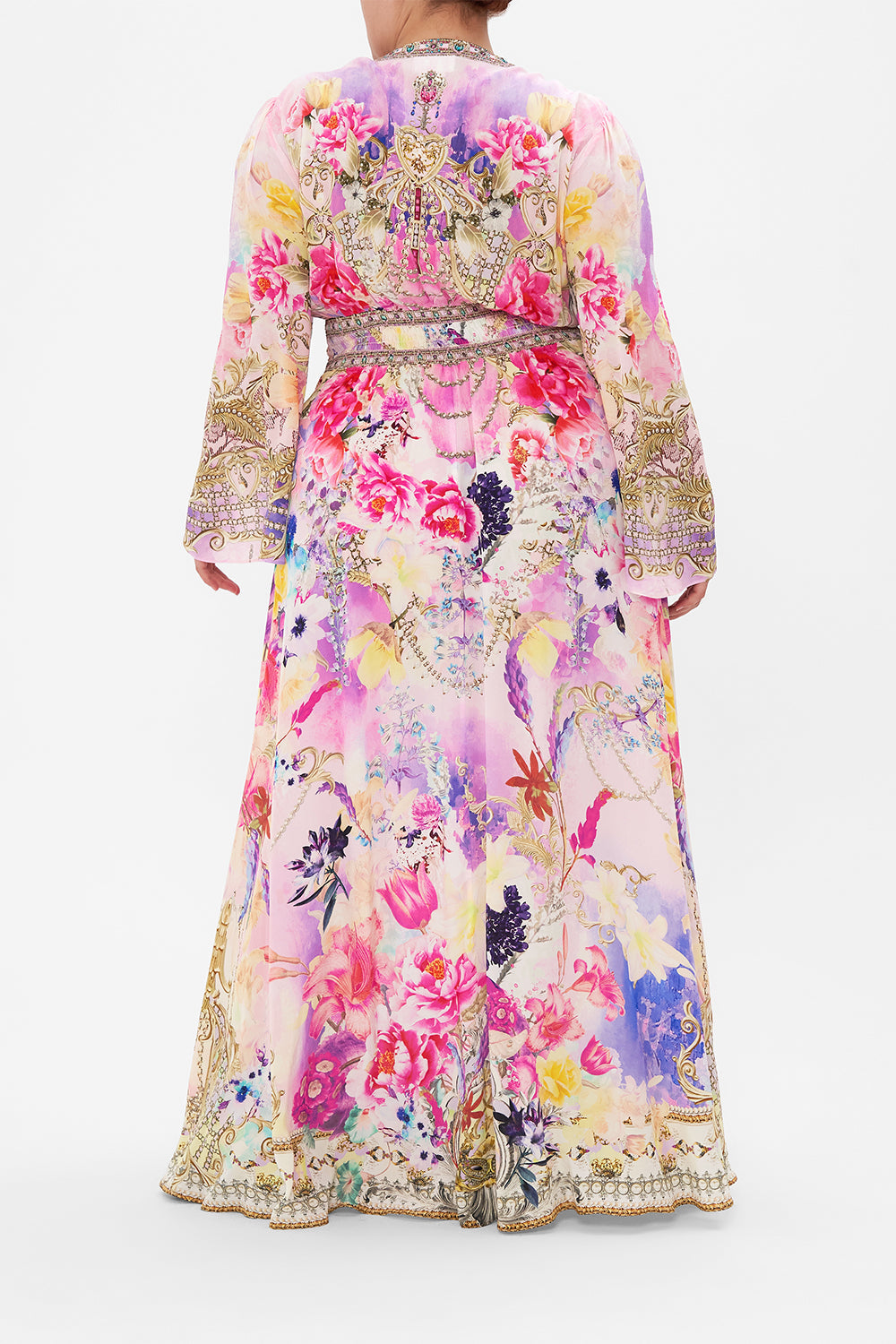 KIMONO SLEEVE DRESS WITH SHIRRING DETAIL SERPENTINE DREAMS
