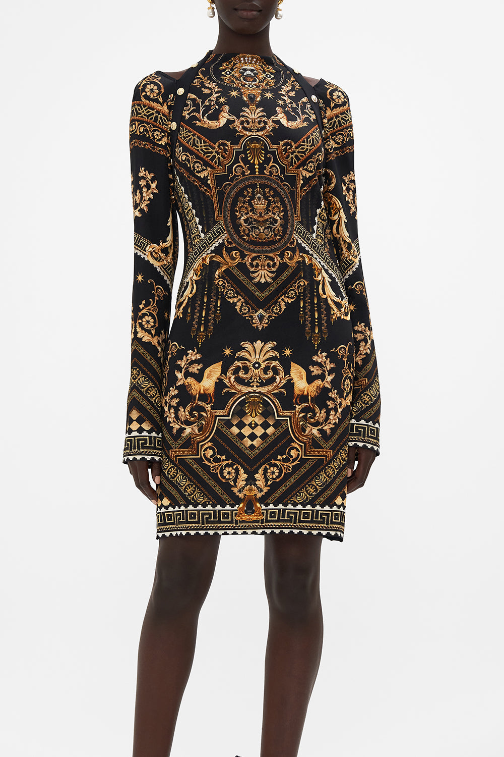 SHORT CUT OUT SHOULDER JERSEY DRESS DUOMO DYNASTY