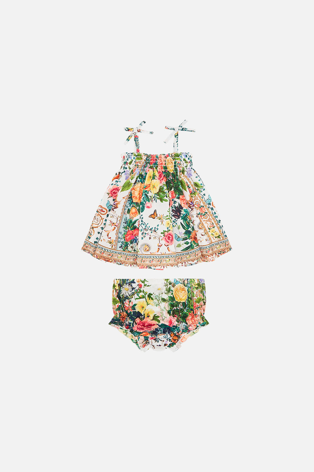 Product view of Milla By CAMILLA babies bloomer set in Renaissance Romance print 