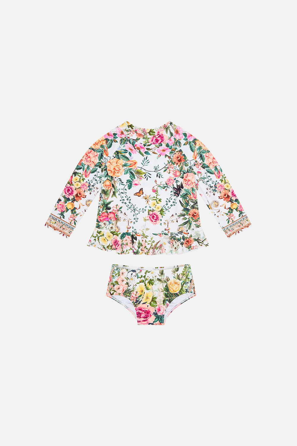 Product view of Milla By CAMILLA babies rashie set in Renaissance Romance print 