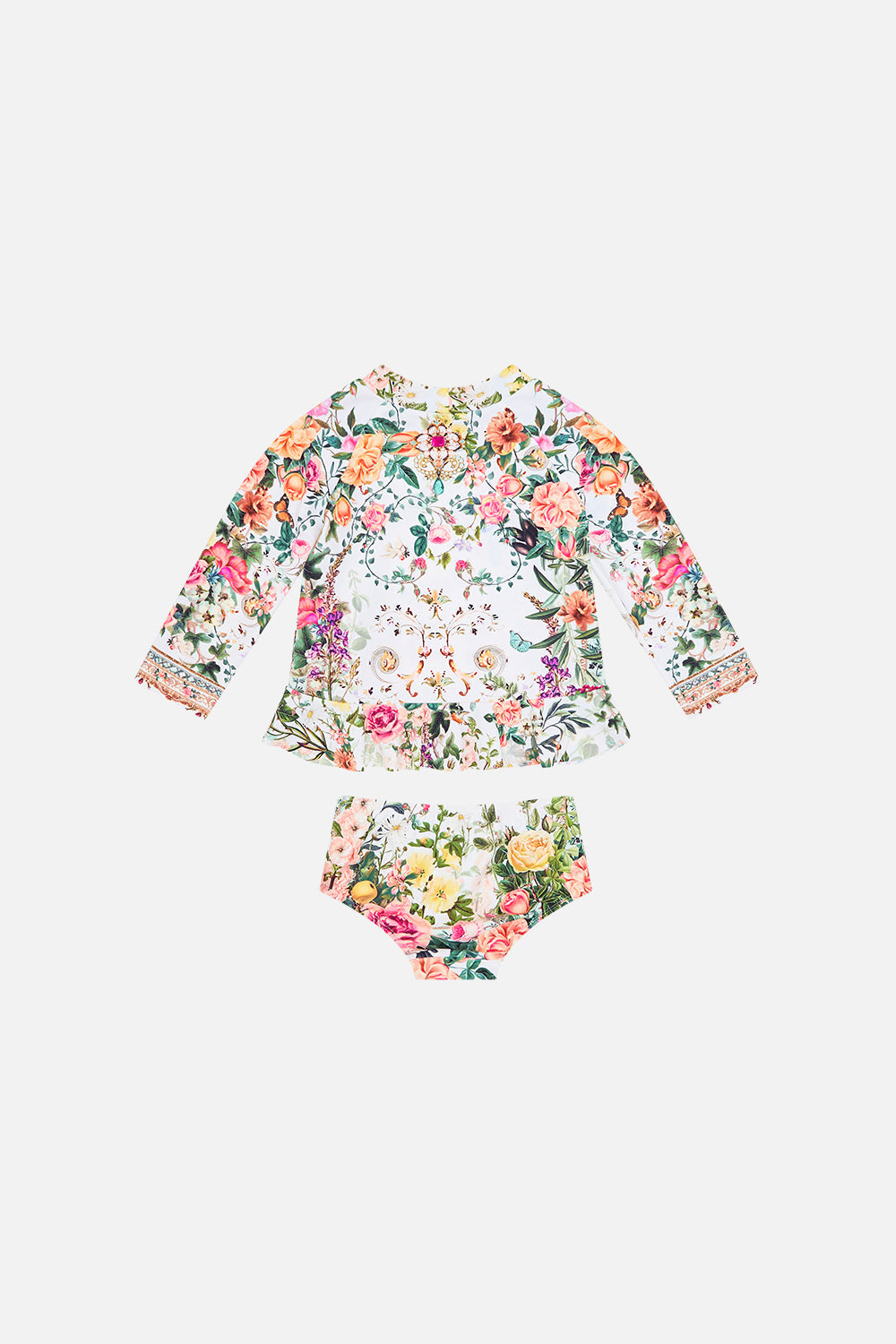 Product view of Milla By CAMILLA babies rashie set in Renaissance Romance print 