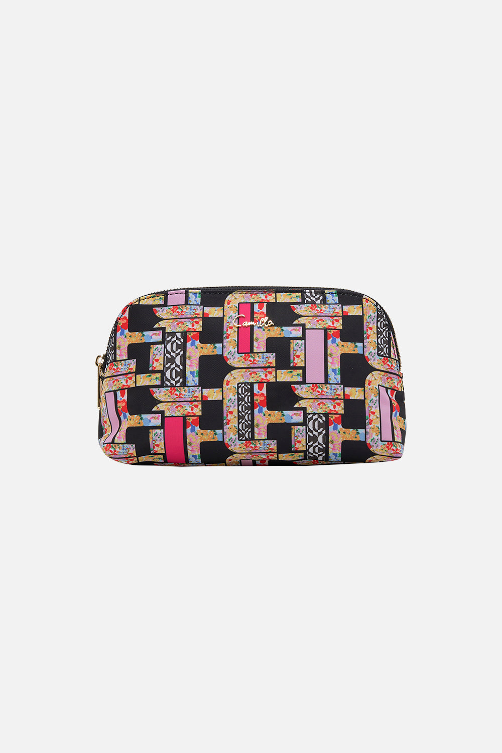 Product view of CAMILLA cosmetic case in Signora Milano print