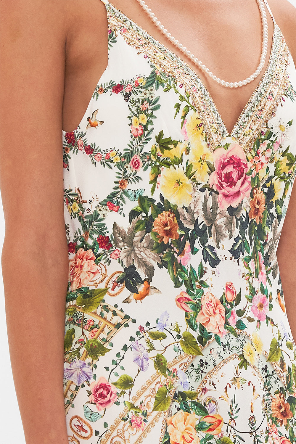 Sweet Dreams V-neck Bias Cut Slip Dress main image 1