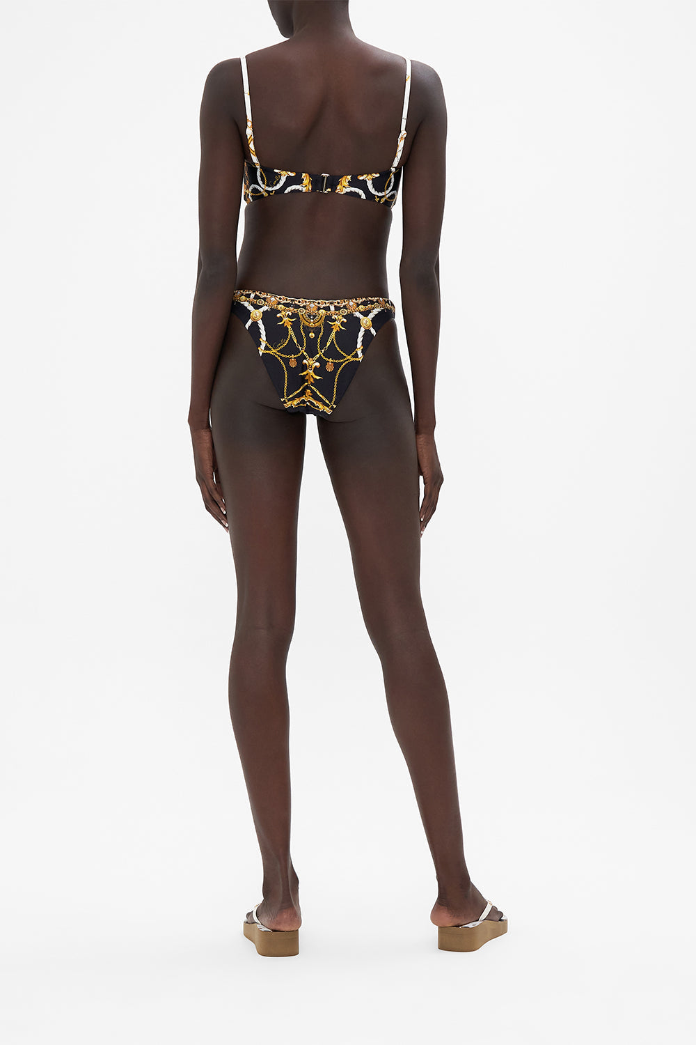 Back view of model wearing CAMILLA balconette underwire bra in Coast to Coast print