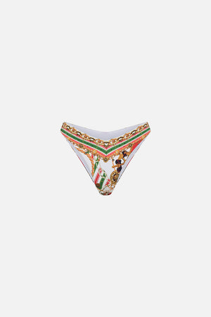 Product view of CAMILLA designer bikini bottom in Saluti Summertime print 