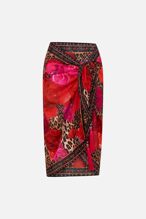Product view of CAMILLA resortwear short sarong in Heart Like Wildflower print