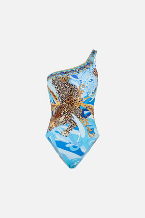 Product view of CAMILLA resortwear one piece swimsuit in Sky Cheetah print