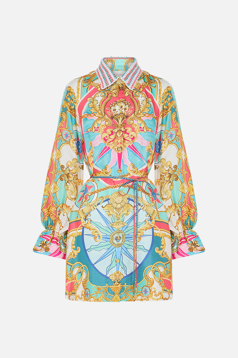 Product view CAMILLA silk shirtdress in Sail Away With Me print