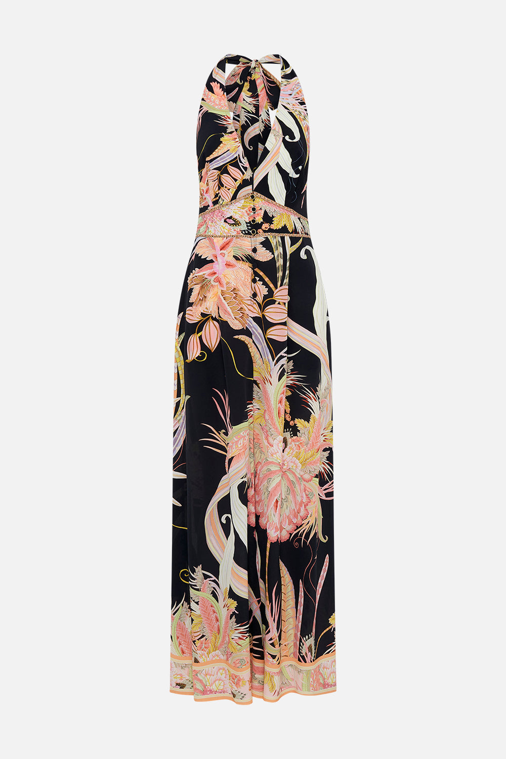 Product view of CAMILLA silk jumpsuit in Lady of The Moon print