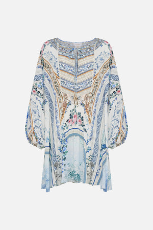 Product view of CAMILLA a line silk dress in Season Of The Siren print