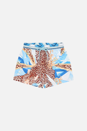 Product view of Milla By CAMILLA boys boardshorts in Sky Cheetah print