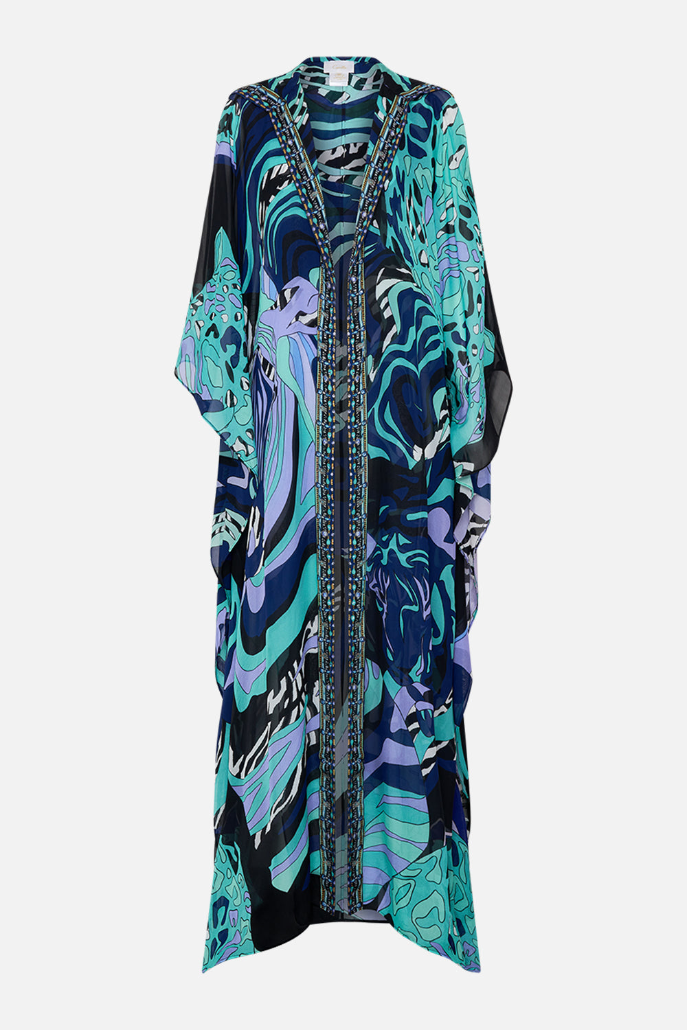 CAMILLA silk robe in Vividly Venice print