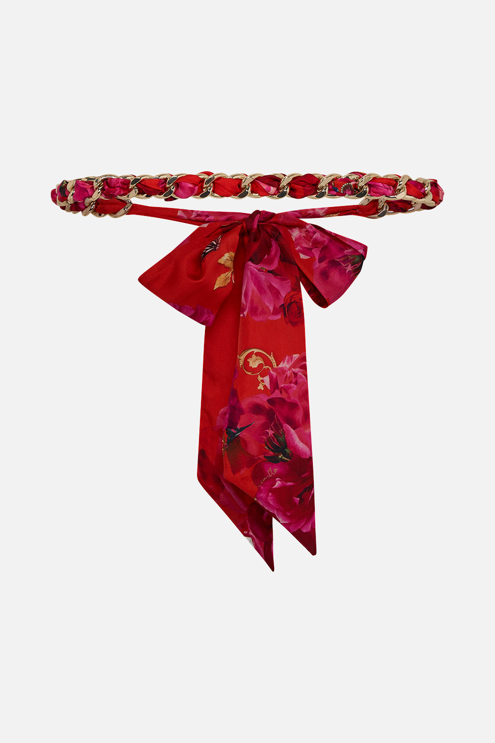 CAMILLA scarf chain belt in An Italian Rosa print
