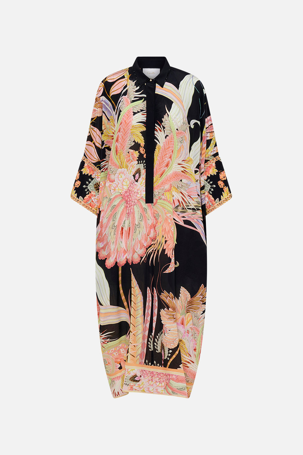 Produict view of CAMILLA silk kaftan in Lady Of The Moon print