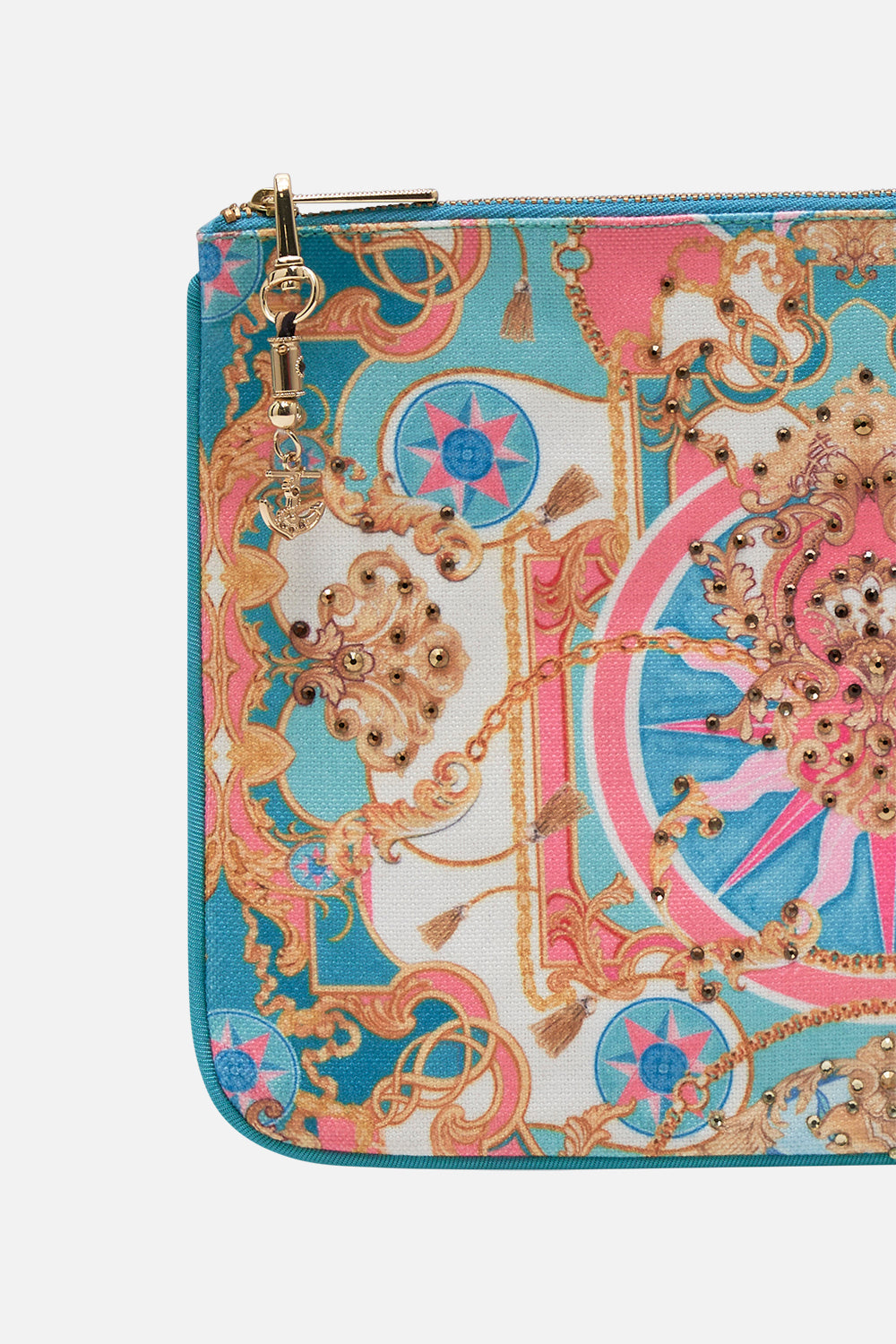 Product view of CAMILLA clutch bag in Sail Awaay With Me print