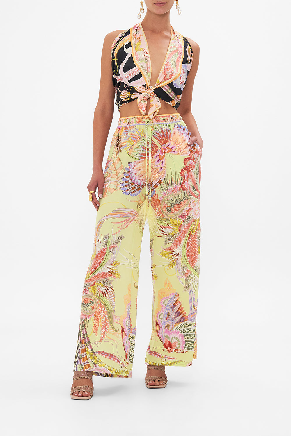 CAMILLA designer silk scarf in Lady of The Moon print