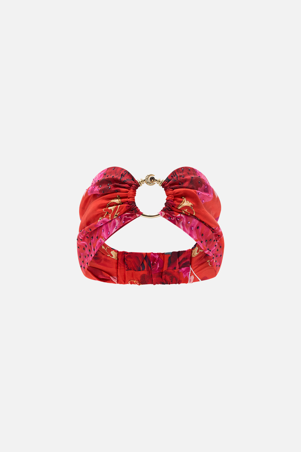 Product view of CAMILLA ring headband in An Italian Rosa print