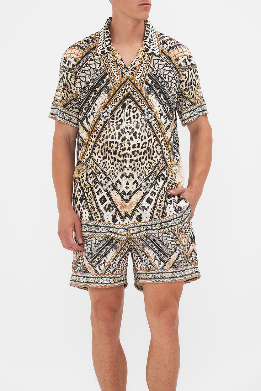 SHORT SLEEVE CAMP COLLARED SHIRT MARK OF MEDUSA
