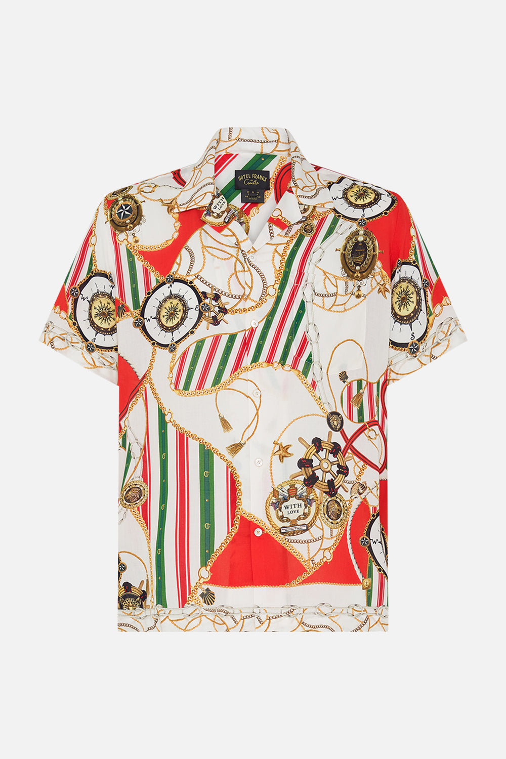 Product view of Hotel Franks by CAMILLA mens camp collared shirt in Saluti Summertime print