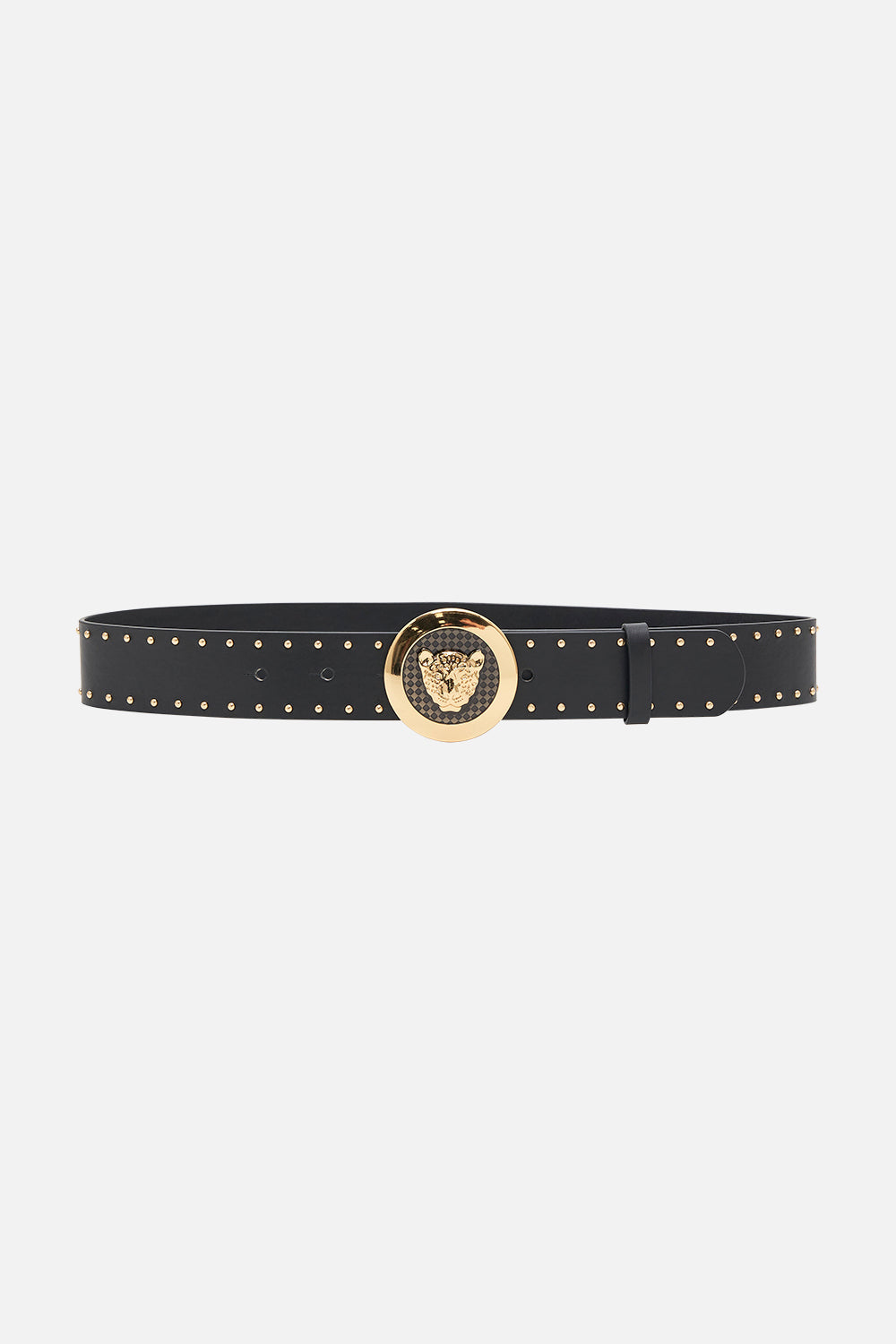 Product view of CAMILLA black leather belt 