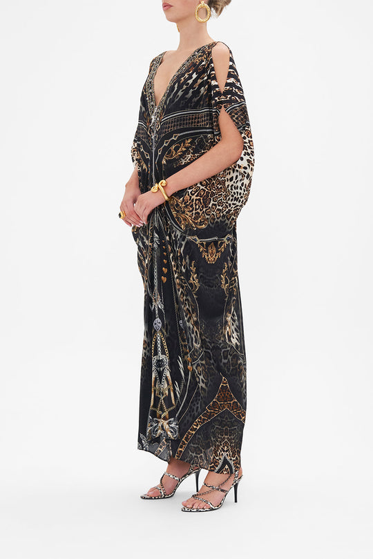 LONG DRAPE DRESS WITH ZIP FRONT CHAOS IN THE COSMOS main image 0