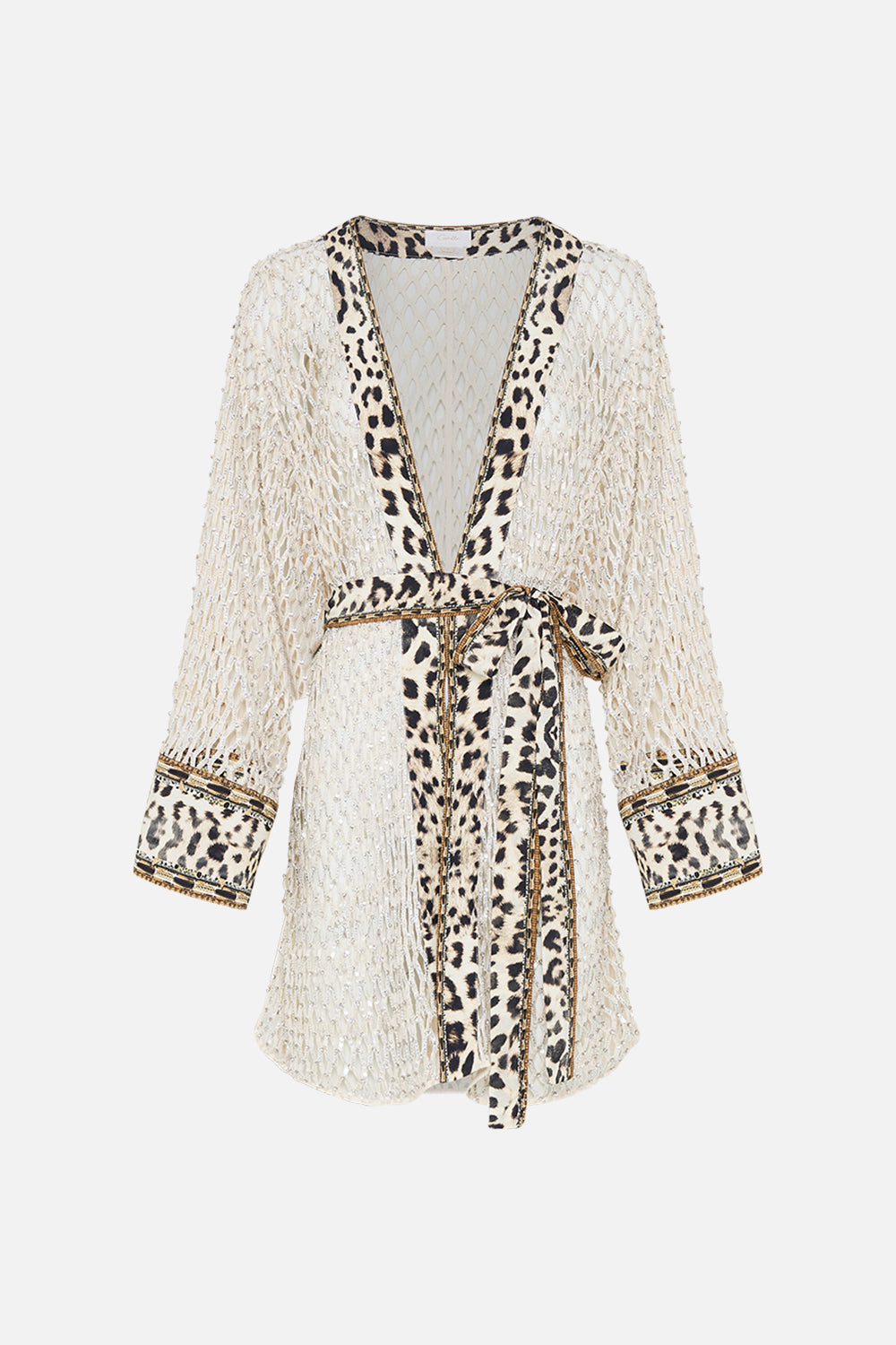 Product view of CAMILA silk kimono in Mosaic Muse print