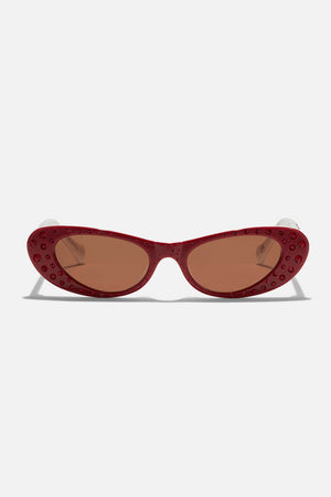 CHAMPAGNE & CAVIAR SUNGLASSES RED CRYSTAL