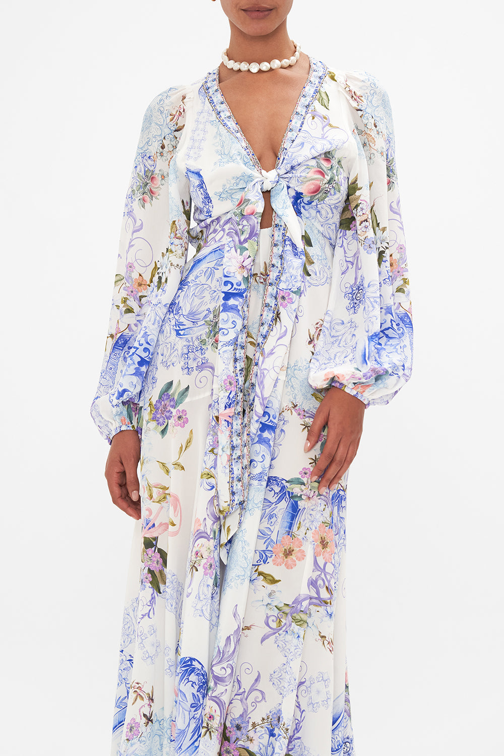 Wrap Tie Dress With Blouson Sleeve| CAMILLA US – CAMILLA